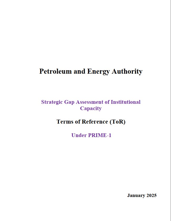 Strategic Gap Assessment of Institutional Capacity Terms of Reference (ToR)